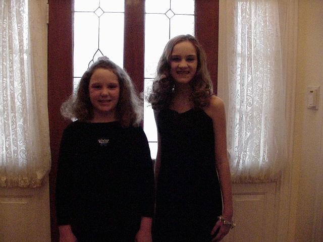 Stephanie and Gretchen dressed up for Sweetheart banquet.jpg